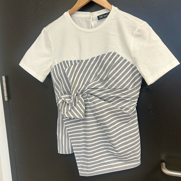 MO&Co M NWT cotton zippered blouse/shirt ultra lux! Fits slightly smaller than M - Picture 7 of 13